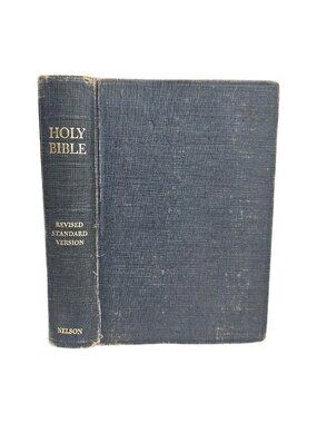 Holy Bible RSV 1952 Thomas Nelson Revised Standard Version Blue Cloth Hardcover